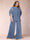 Black Chiffon Scoop Half Sleeves 2 Pieces Plus Size Jumpsuits with Ruches