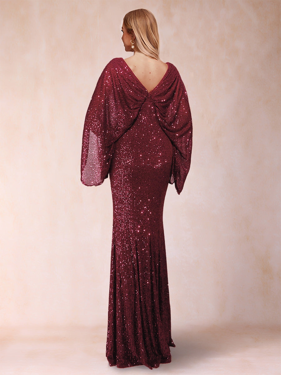 Sheath/Column V-Neck Floor-Length Ruched Mother of the Bride Dresses