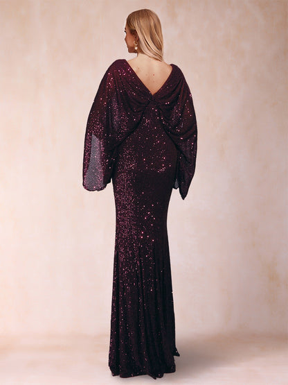 Sheath/Column V-Neck Floor-Length Ruched Mother of the Bride Dresses