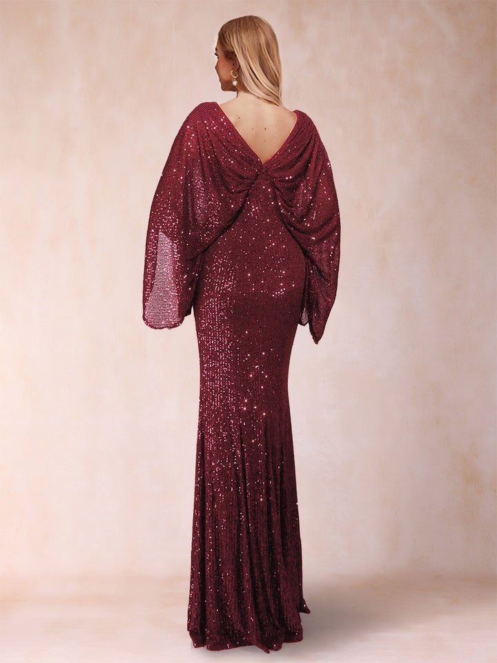 Sheath/Column V-Neck Floor-Length Ruched Mother of the Bride Dresses