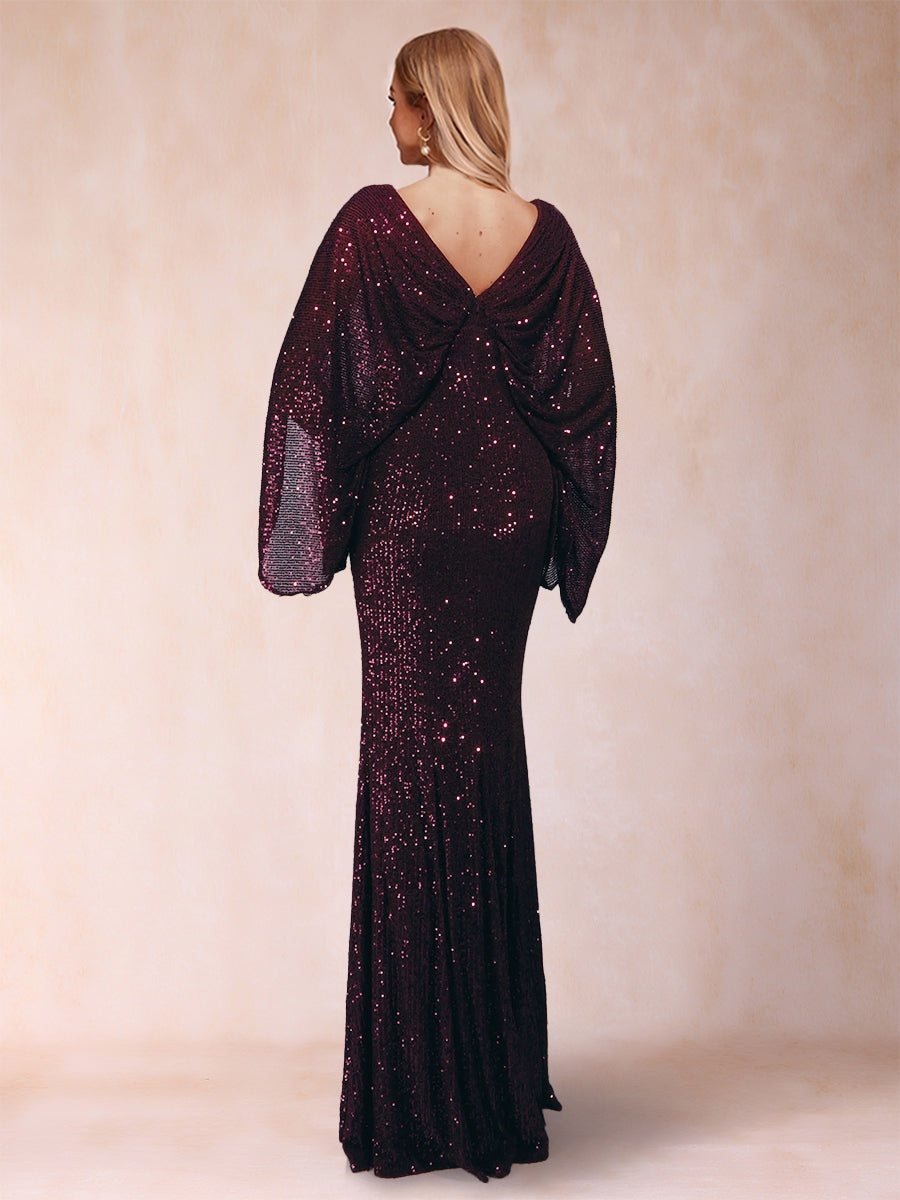 Sheath/Column V-Neck Floor-Length Ruched Mother of the Bride Dresses