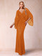 Sheath/Column V-Neck Floor-Length Ruched Mother of the Bride Dresses