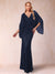 Sheath/Column V-Neck Floor-Length Ruched Mother of the Bride Dresses