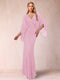Sheath/Column V-Neck Floor-Length Ruched Mother of the Bride Dresses