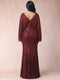 Sheath/Column V-Neck Floor-Length Ruched Plus Size Mother of the Bride Dresses