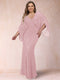 Sheath/Column V-Neck Floor-Length Ruched Plus Size Mother of the Bride Dresses