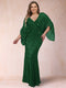 Sheath/Column V-Neck Floor-Length Ruched Plus Size Mother of the Bride Dresses