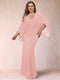 Sheath/Column V-Neck Floor-Length Ruched Plus Size Mother of the Bride Dresses