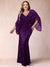 Sheath/Column V-Neck Floor-Length Ruched Plus Size Mother of the Bride Dresses