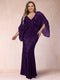 Sheath/Column V-Neck Floor-Length Ruched Plus Size Mother of the Bride Dresses