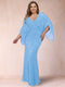 Sheath/Column V-Neck Floor-Length Ruched Plus Size Mother of the Bride Dresses