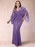 Sheath/Column V-Neck Floor-Length Ruched Plus Size Mother of the Bride Dresses