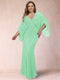 Sheath/Column V-Neck Floor-Length Ruched Plus Size Mother of the Bride Dresses