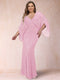 Sheath/Column V-Neck Floor-Length Ruched Plus Size Mother of the Bride Dresses