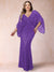 Sheath/Column V-Neck Floor-Length Ruched Plus Size Mother of the Bride Dresses
