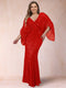 Sheath/Column V-Neck Floor-Length Ruched Plus Size Mother of the Bride Dresses