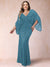 Sheath/Column V-Neck Floor-Length Ruched Plus Size Mother of the Bride Dresses