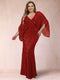 Sheath/Column V-Neck Floor-Length Ruched Plus Size Mother of the Bride Dresses