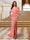Sheath/Column One-Shoulder Ruched Satin Long Evening Dresses with Split Side