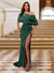 Sheath/Column One-Shoulder Ruched Satin Long Evening Dresses with Split Side