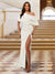 Sheath/Column One-Shoulder Ruched Satin Long Evening Dresses with Split Side