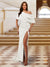 Sheath/Column One-Shoulder Ruched Satin Long Evening Dresses with Split Side