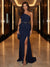 Sheath/Column One-Shoulder Evening Dresses with Ruffles & Split Side & Ruched