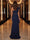 Sheath/Column One-Shoulder Evening Dresses with Ruffles & Split Side & Ruched