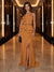Sheath/Column One-Shoulder Evening Dresses with Ruffles & Split Side & Ruched