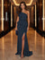 Sheath/Column One-Shoulder Evening Dresses with Ruffles & Split Side & Ruched