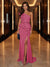 Sheath/Column One-Shoulder Evening Dresses with Ruffles & Split Side & Ruched