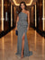 Sheath/Column One-Shoulder Evening Dresses with Ruffles & Split Side & Ruched