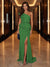 Sheath/Column One-Shoulder Evening Dresses with Ruffles & Split Side & Ruched