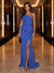 Sheath/Column One-Shoulder Evening Dresses with Ruffles & Split Side & Ruched