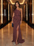 Sheath/Column One-Shoulder Evening Dresses with Ruffles & Split Side & Ruched