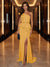Sheath/Column One-Shoulder Evening Dresses with Ruffles & Split Side & Ruched
