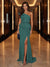 Sheath/Column One-Shoulder Evening Dresses with Ruffles & Split Side & Ruched