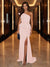 Sheath/Column One-Shoulder Evening Dresses with Ruffles & Split Side & Ruched