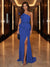 Sheath/Column One-Shoulder Evening Dresses with Ruffles & Split Side & Ruched