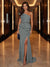Sheath/Column One-Shoulder Evening Dresses with Ruffles & Split Side & Ruched