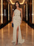 Sheath/Column One-Shoulder Evening Dresses with Ruffles & Split Side & Ruched