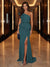 Sheath/Column One-Shoulder Evening Dresses with Ruffles & Split Side & Ruched