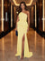 Sheath/Column One-Shoulder Evening Dresses with Ruffles & Split Side & Ruched