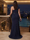 Sheath/Column One-Shoulder Plus Size Evening Dresses with Ruffles & Split Side & Ruched