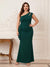 Sheath/Column One-Shoulder Sleeveless Plus Size Mother of the Bride Dresses with Ruffles & Ruched