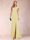 Sheath/Column V-Neck Ruched Mother of the Bride Dresses with Appliques & Split Side