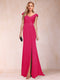 Sheath/Column V-Neck Ruched Mother of the Bride Dresses with Appliques & Split Side