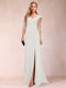 Sheath/Column V-Neck Ruched Mother of the Bride Dresses with Appliques & Split Side