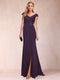 Sheath/Column V-Neck Ruched Mother of the Bride Dresses with Appliques & Split Side