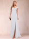 Sheath/Column V-Neck Ruched Mother of the Bride Dresses with Appliques & Split Side